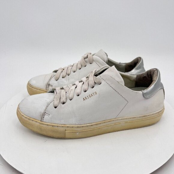 Axel Arigato Clean 90 Women Size 6 White Grey Leather Low Top Casual Shoes - Picture 1 of 12